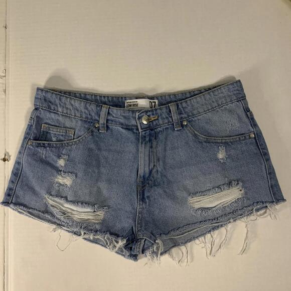low rise distressed mini shorts - Picture 6 of 8